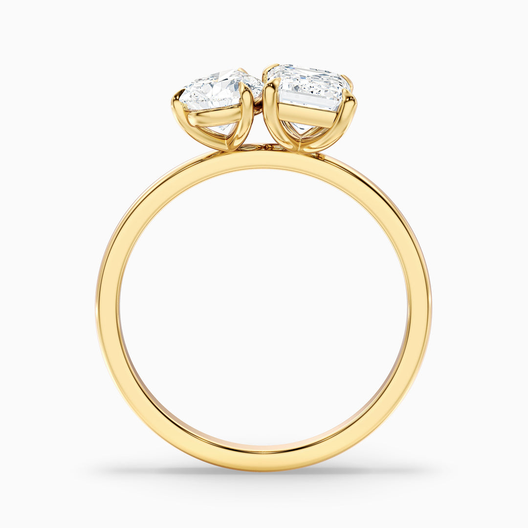 Zoey Toi Et Moi Engagement Ring in 925 Sterling Silver With Pear and Emerald Two Stone Lab Grown Diamond (4.5 Ct. Tw.) - Side View