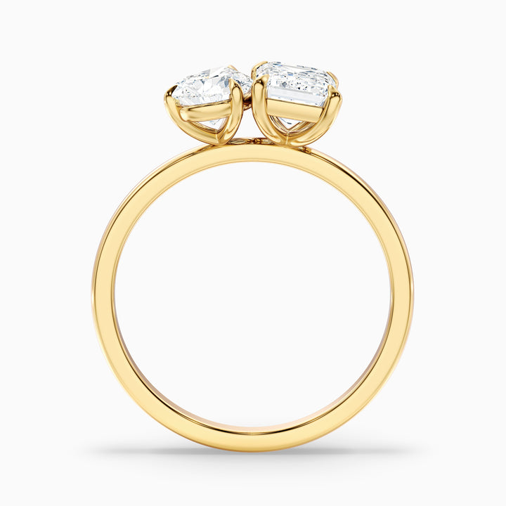 Zoey Toi Et Moi Engagement Ring in 925 Sterling Silver With Pear and Emerald Two Stone Lab Grown Diamond (4.5 Ct. Tw.) - Side View