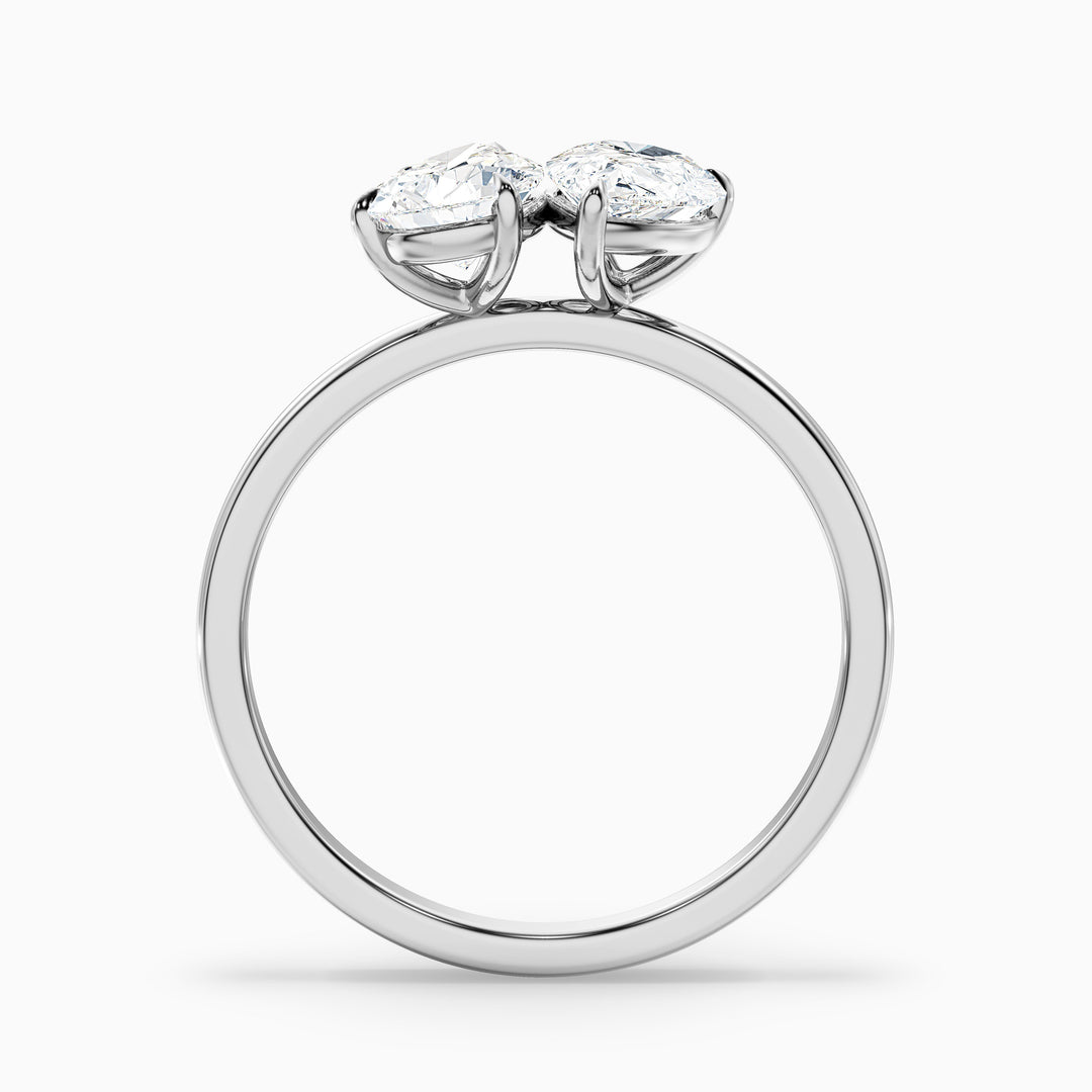 Kate Toi Et Moi Moissanite Ring in 14k White Gold With With Both Pear Two Stone Diamond (1 Ct. Tw.)