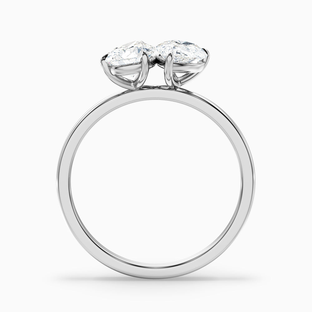 Georgia Toi Et Moi Ring in 10k White Gold With Both Pear Two Stone Lab Grown Diamond (1 Ct. Tw.) - Side View