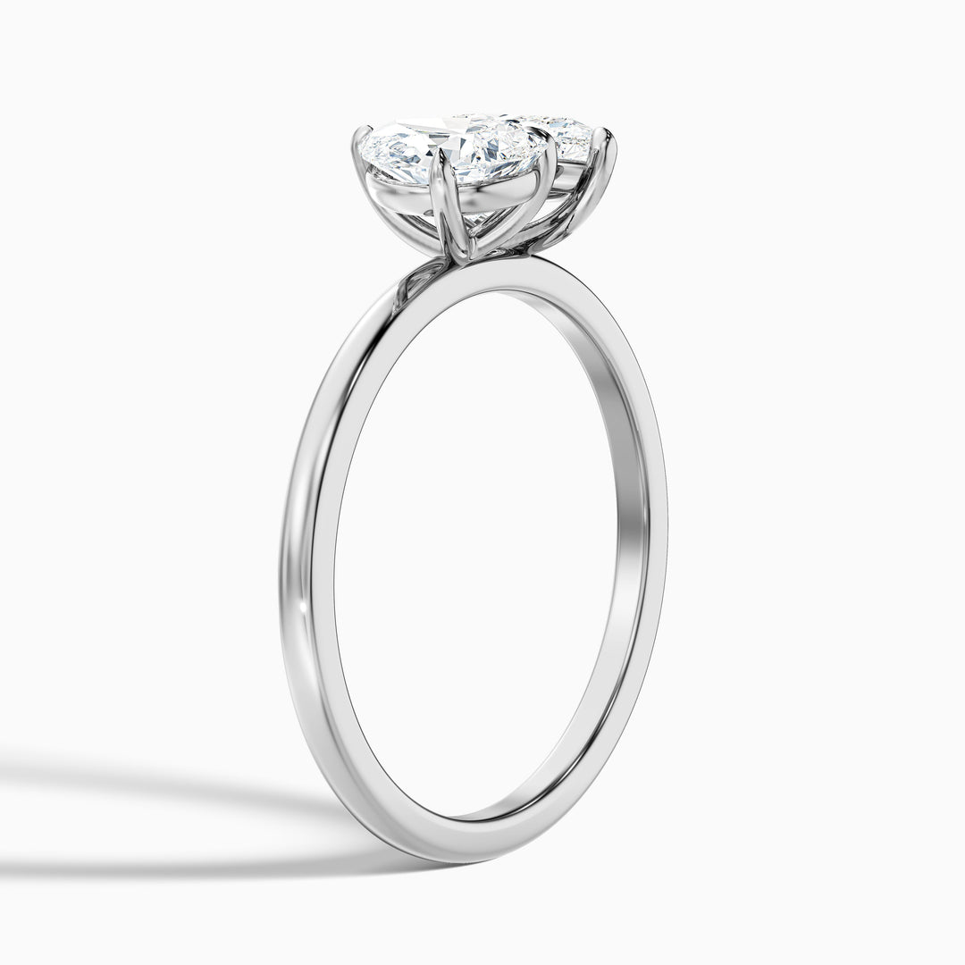 Kate Toi Et Moi Moissanite Ring in 925 Sterling Silver With With Both Pear Two Stone Diamond (2.5 Ct. Tw.) - Detail View