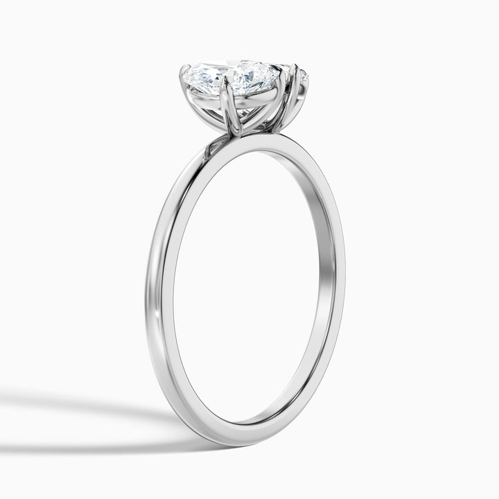 Elsie Toi Et Moi Ring in 14k White Gold With Pear and Trillion Cut Two Stone Moissanite Diamond (1 Ct. Tw.)