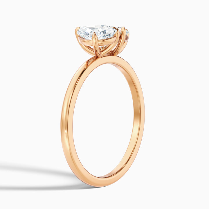 Elsie Toi Et Moi Ring in 14k Yellow Gold With Pear and Trillion Cut Two Stone Moissanite Diamond (1 Ct. Tw.) - Detail View