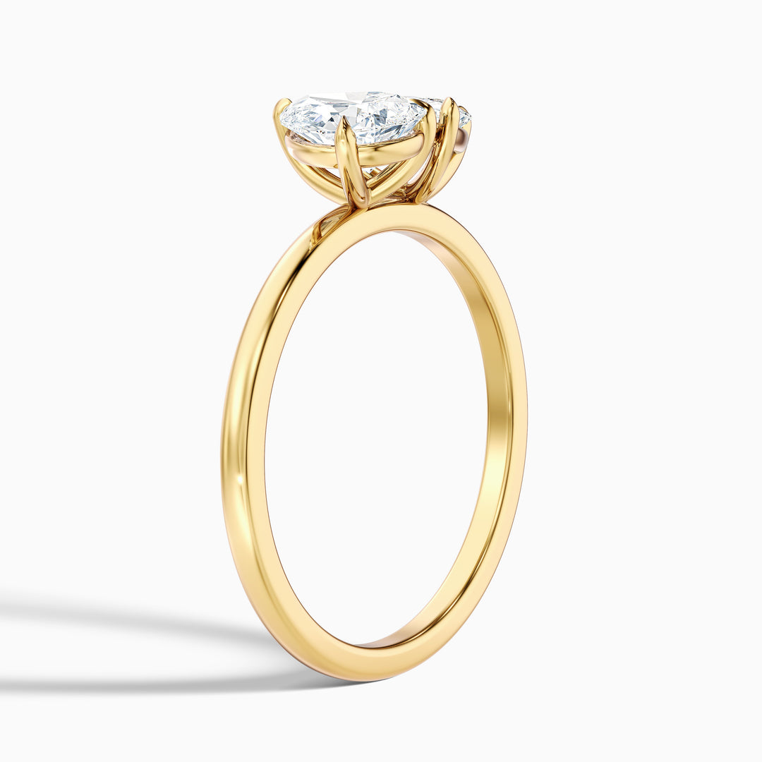 Olivia Toi Et Moi Ring in 14k Rose Gold With Pear and Trillion Cut Two Stone Lab Grown Diamond (5 Ct. Tw.) - Detail View