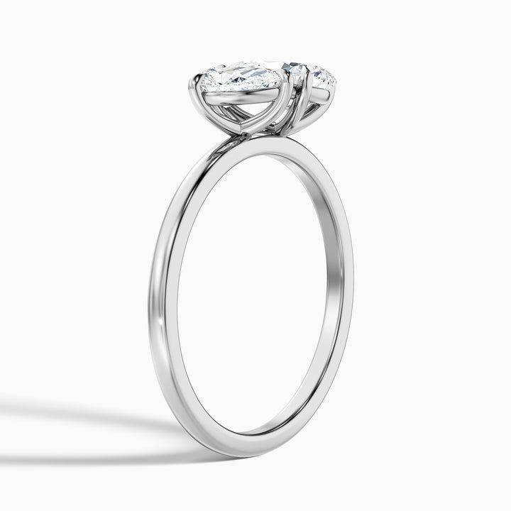 Maisie Toi Et Moi Ring in 18k Yellow Gold With With Both Pear Two Stone Lab Grown Diamond (4.5 Ct. Tw.) - Detail View