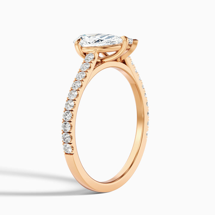 Annie Toi Et Moi Ring in 925 Sterling Silver With Pear and Marquise Two Stone Lab Grown Diamond (2.5 Ct. Tw.) - Detail View