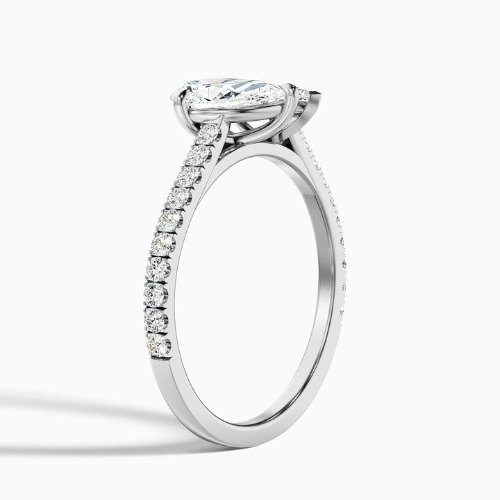 Annie Toi Et Moi Ring in 10k White Gold With Pear and Marquise Two Stone Lab Grown Diamond (1 Ct. Tw.) - Detail View