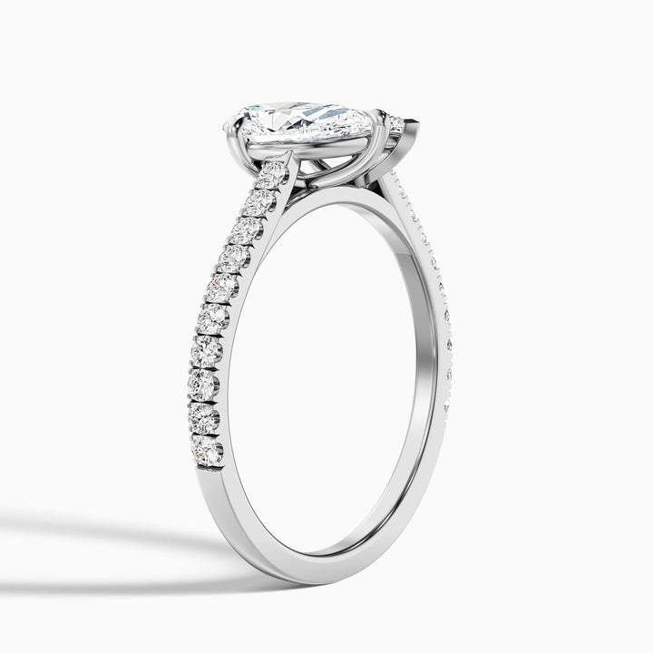 Annie Toi Et Moi Ring in 925 Sterling Silver With Pear and Marquise Two Stone Lab Grown Diamond (2.5 Ct. Tw.) - Detail View