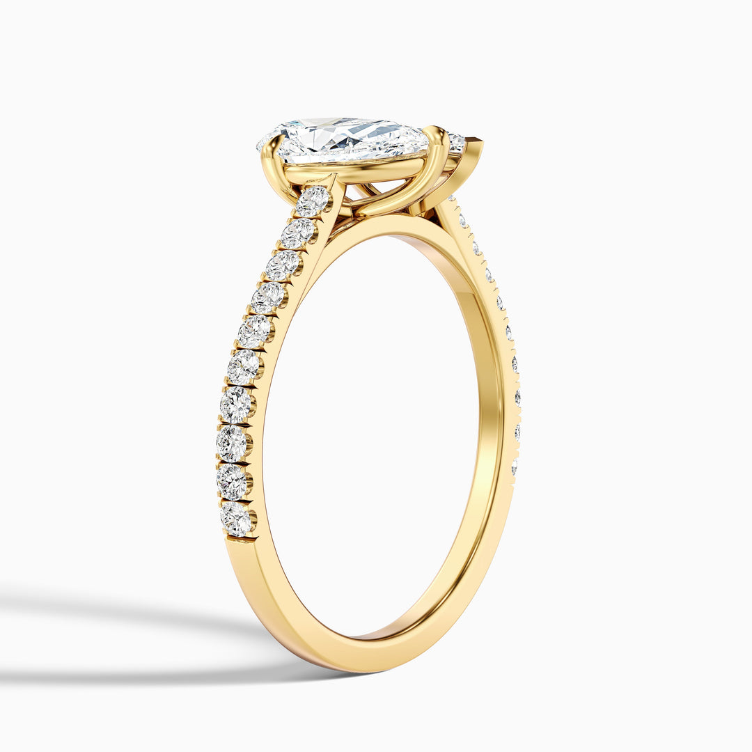 Emma Toi Et Moi Moissanite Ring in 925 Sterling Silver With Pear and Marquise Two Stone Diamond (3 Ct. Tw.) - Detail View