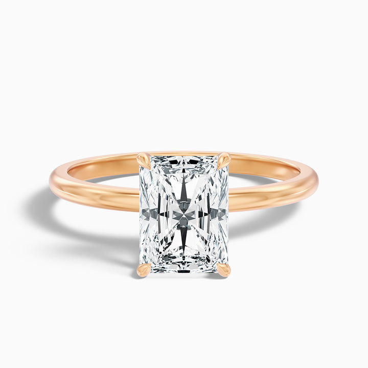 Sasha 3 Carat Radiant Cut Solitaire Lab Grown Diamond Ring in 925 Sterling Silver
