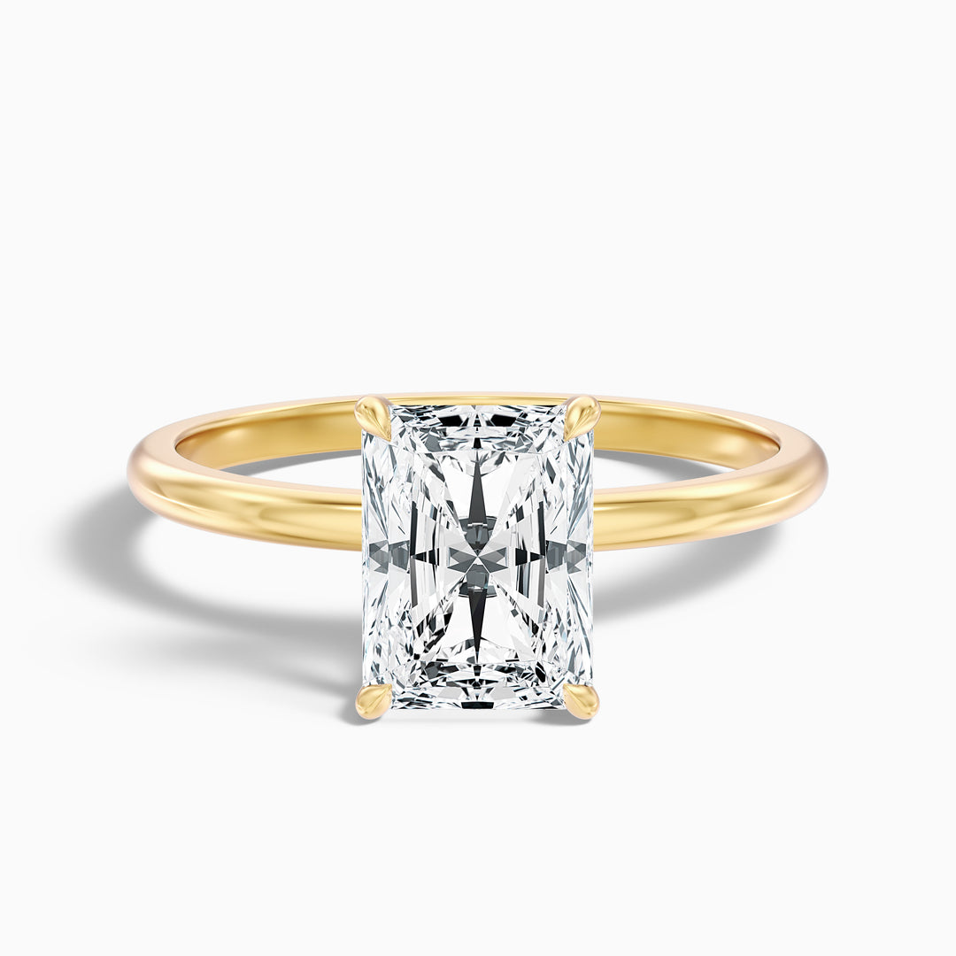 Ariya 3 Carat Radiant Cut Solitaire Moissanite Engagement Ring in 925 Sterling Silver
