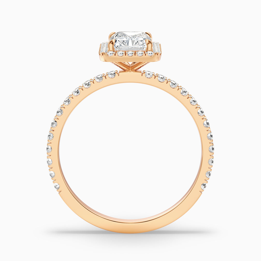 Becca 3 Carat Radiant Cut Halo Pave Set Lab Grown Diamond Ring in 925 Sterling Silver