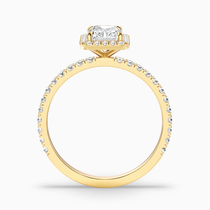 Becca 3 Carat Radiant Cut Halo Pave Set Lab Grown Diamond Ring in 925 Sterling Silver
