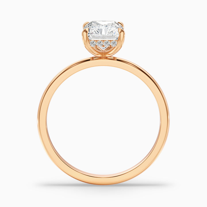 Bonnie 2.5 Carat Radiant Cut Hidden Halo Lab Grown Diamond Ring in 925 Sterling Silver
