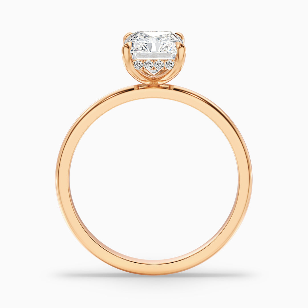 Bonnie 1 Carat Radiant Cut Hidden Halo Lab Grown Diamond Ring in 925 Sterling Silver