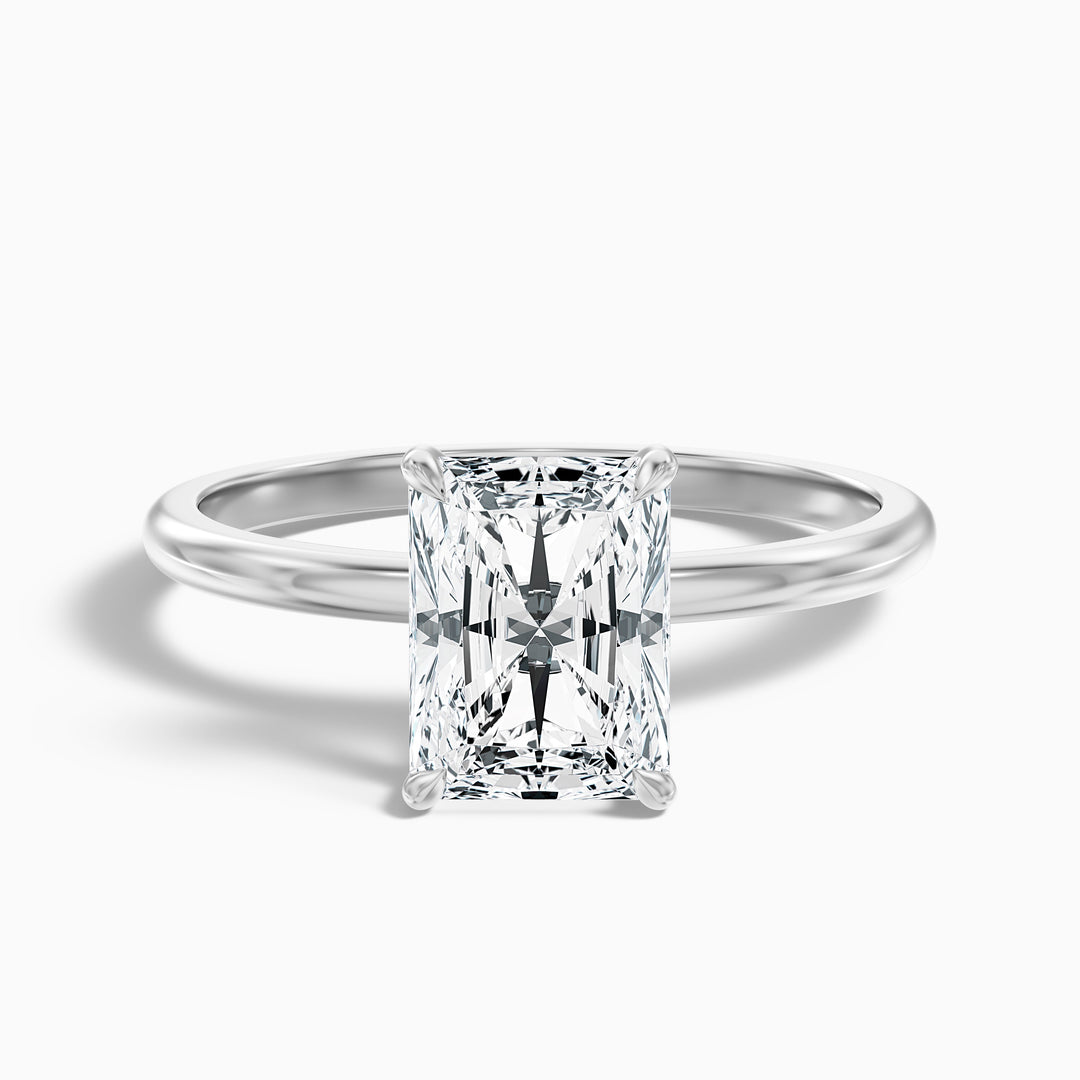 Bonnie 2.5 Carat Radiant Cut Hidden Halo Lab Grown Diamond Ring in 925 Sterling Silver