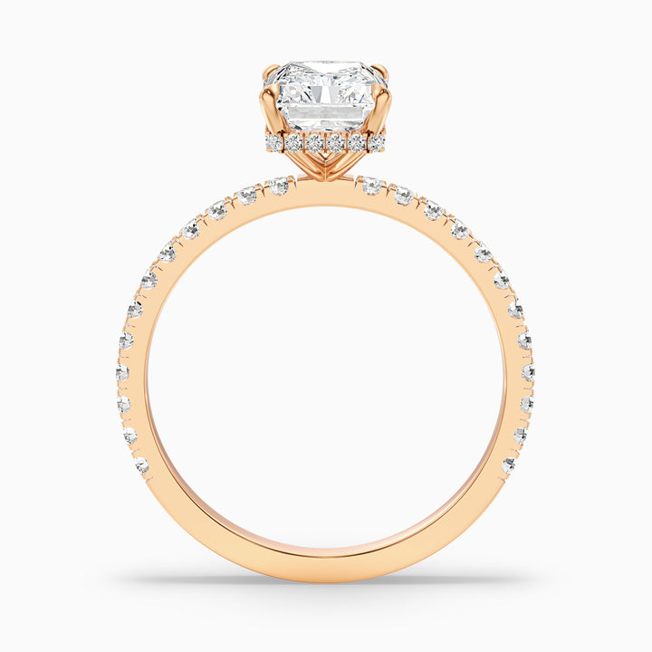 Casey 4.5 Carat Radiant Cut Hidden Halo Pave Lab Grown Diamond Ring in 925 Sterling Silver
