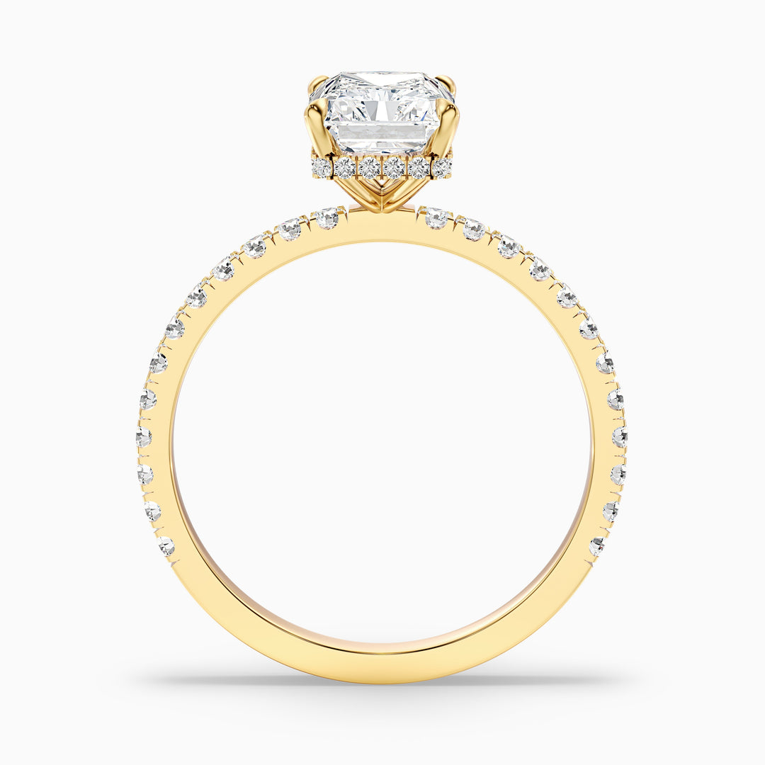 Casey 4.5 Carat Radiant Cut Hidden Halo Pave Lab Grown Diamond Ring in 925 Sterling Silver