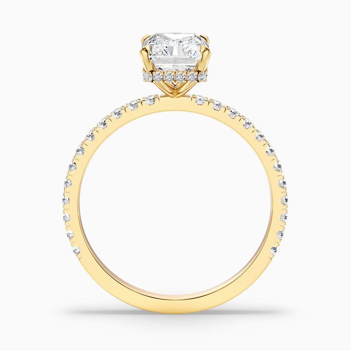 Casey 4.5 Carat Radiant Cut Hidden Halo Pave Lab Grown Diamond Ring in 925 Sterling Silver