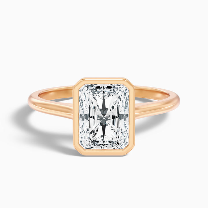 Emery 4.5 Carat Radiant Cut Bezel Set Solitaire Moissanite Engagement Ring in 18k White Gold