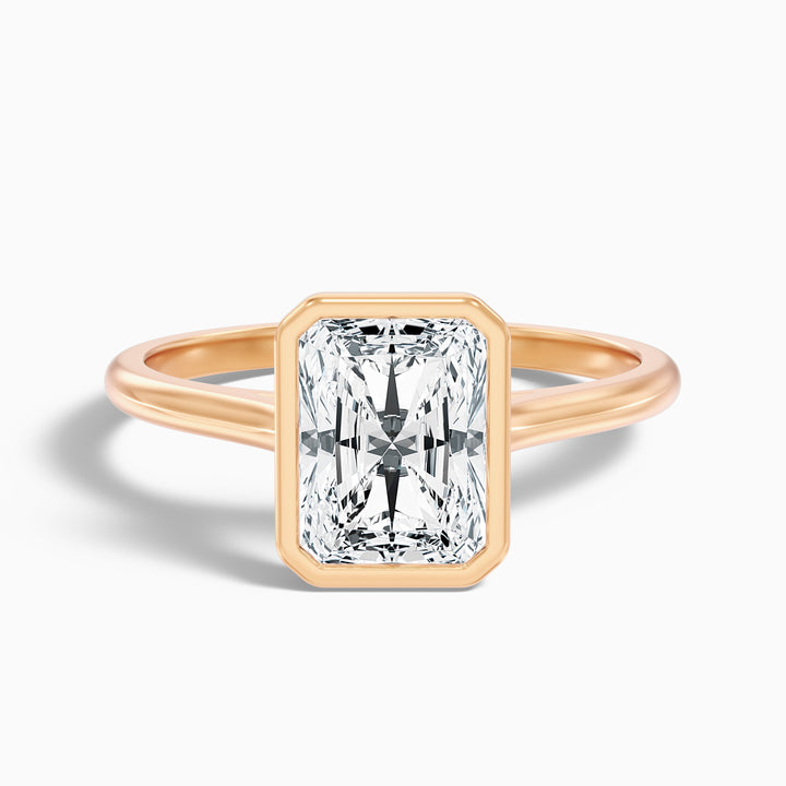 Erika 3.5 Carat Radiant Cut Bezel Set Lab Grown Diamond Ring in 925 Sterling Silver