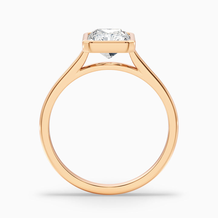 Erika 4.5 Carat Radiant Cut Bezel Set Lab Grown Diamond Ring in 925 Sterling Silver