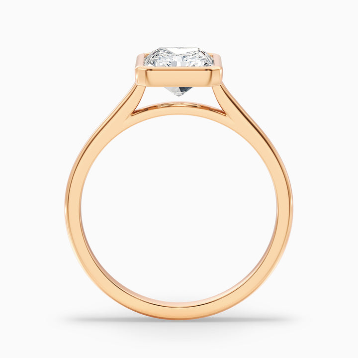 Emery 4.5 Carat Radiant Cut Bezel Set Solitaire Moissanite Engagement Ring in 18k White Gold