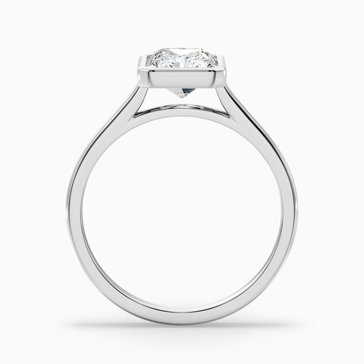 Erika 4.5 Carat Radiant Cut Bezel Set Lab Grown Diamond Ring in 925 Sterling Silver