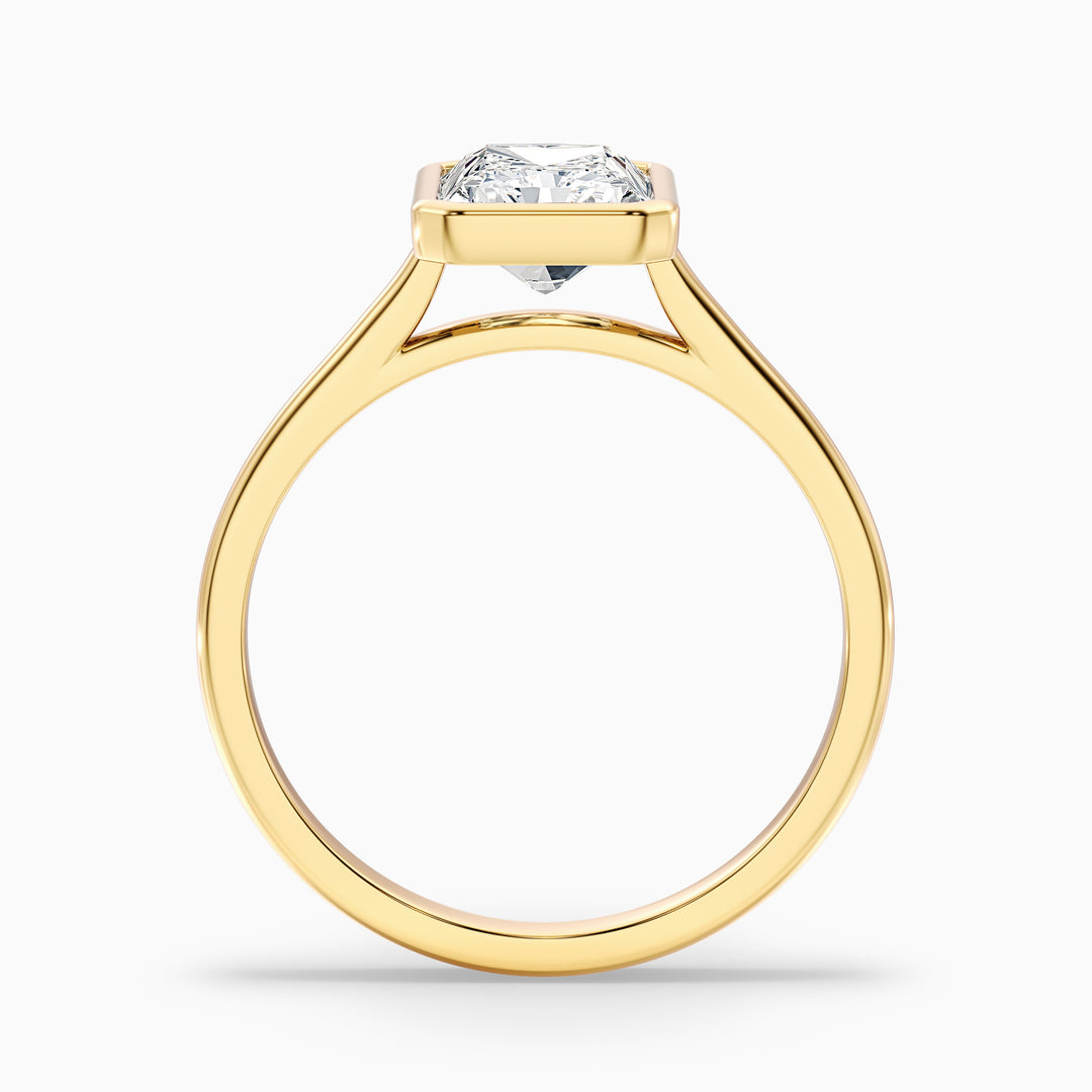 Emery 4.5 Carat Radiant Cut Bezel Set Solitaire Moissanite Engagement Ring in 18k White Gold