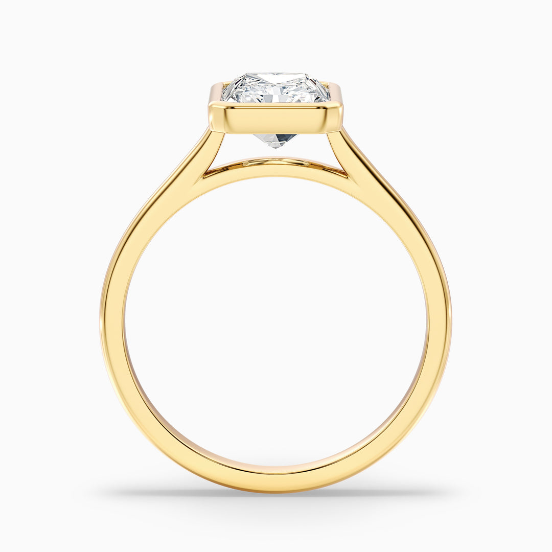 Erika 3.5 Carat Radiant Cut Bezel Set Lab Grown Diamond Ring in 925 Sterling Silver