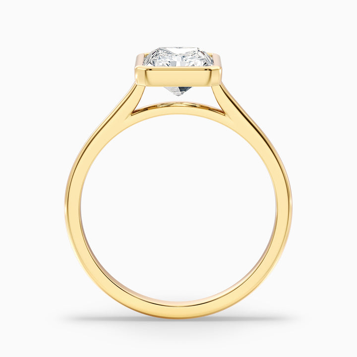 Erika 3.5 Carat Radiant Cut Bezel Set Lab Grown Diamond Ring in 925 Sterling Silver