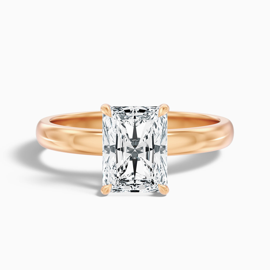 Jolie 4.5 Carat Radiant Cut Hidden Halo Lab Grown Diamond Ring in 925 Sterling Silver
