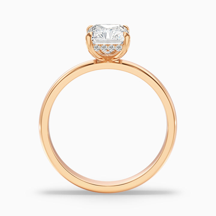 Jolie 4 Carat Radiant Cut Hidden Halo Lab Grown Diamond Ring in 925 Sterling Silver