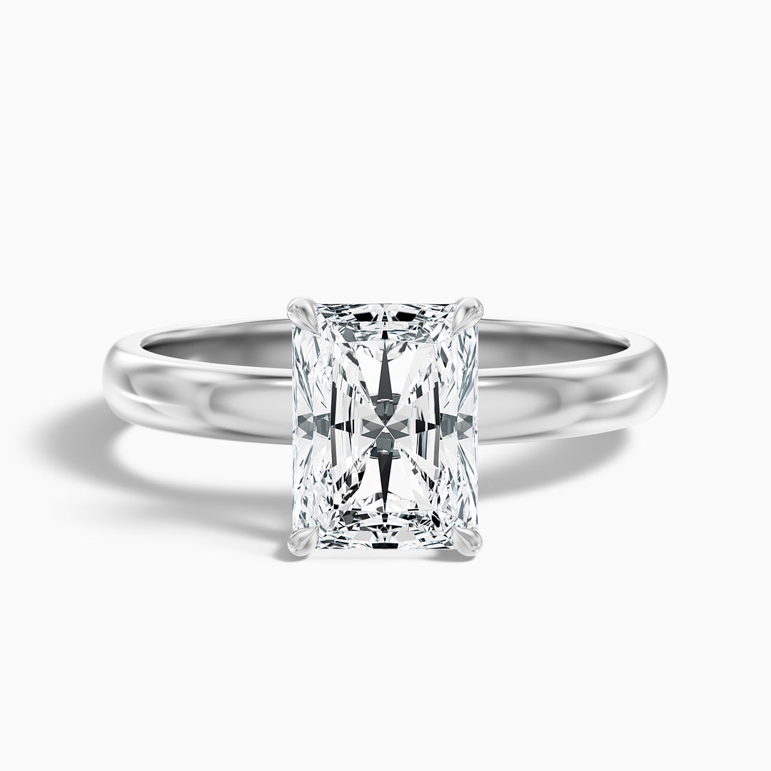 Jolie 4.5 Carat Radiant Cut Hidden Halo Lab Grown Diamond Ring in 925 Sterling Silver