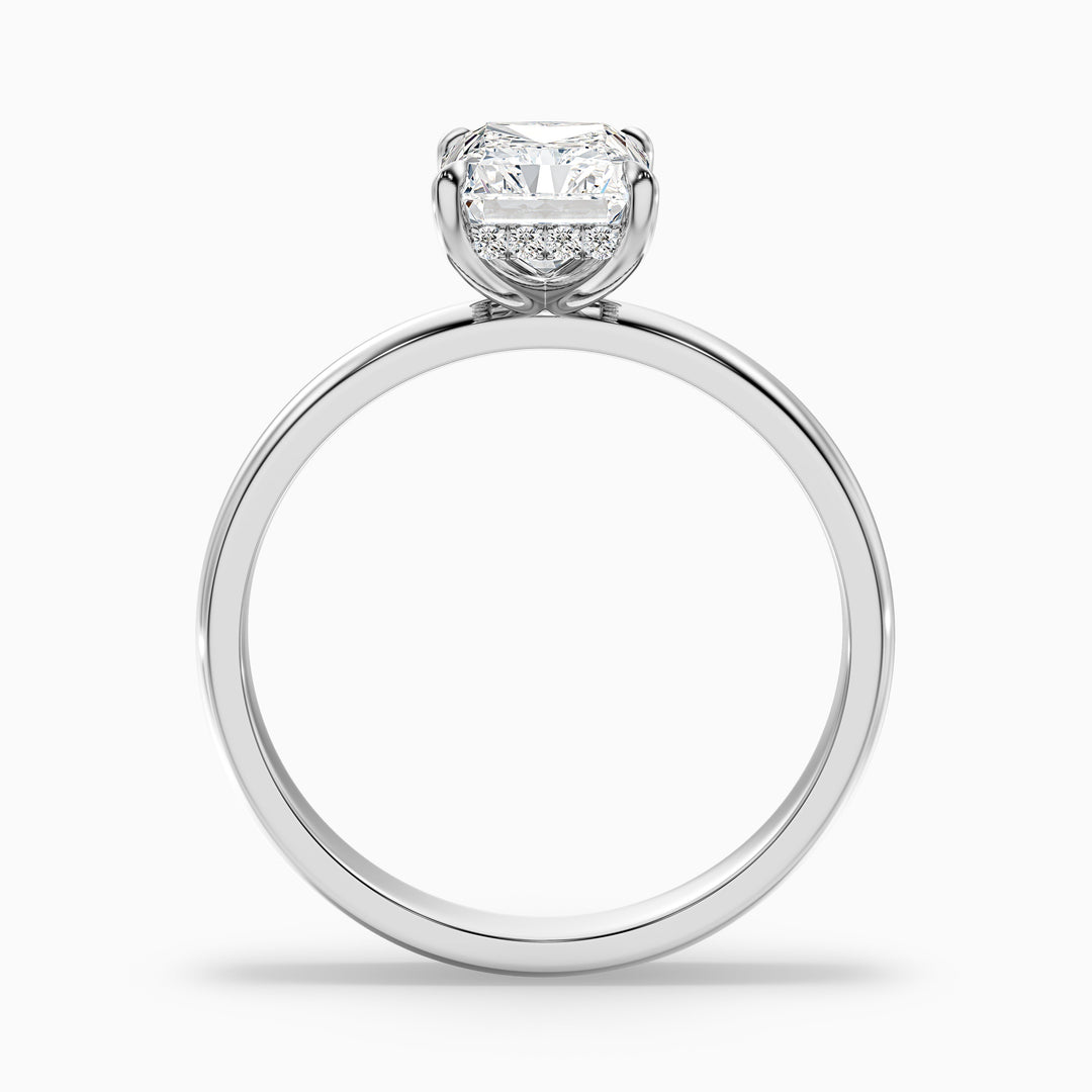 Jolie 3.5 Carat Radiant Cut Hidden Halo Lab Grown Diamond Ring in 925 Sterling Silver