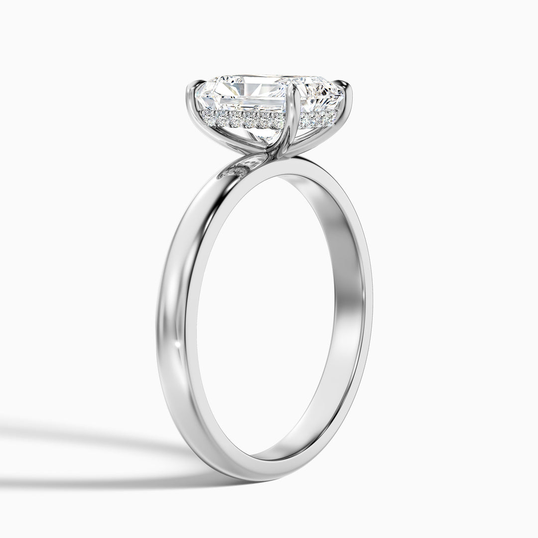 Jolie 4.5 Carat Radiant Cut Hidden Halo Lab Grown Diamond Ring in 925 Sterling Silver