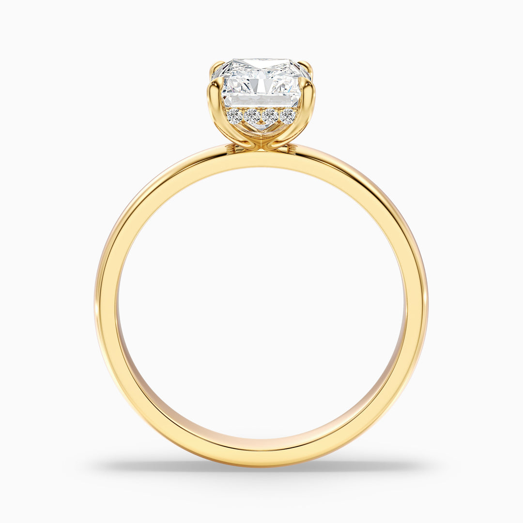 Jolie 4 Carat Radiant Cut Hidden Halo Lab Grown Diamond Ring in 925 Sterling Silver