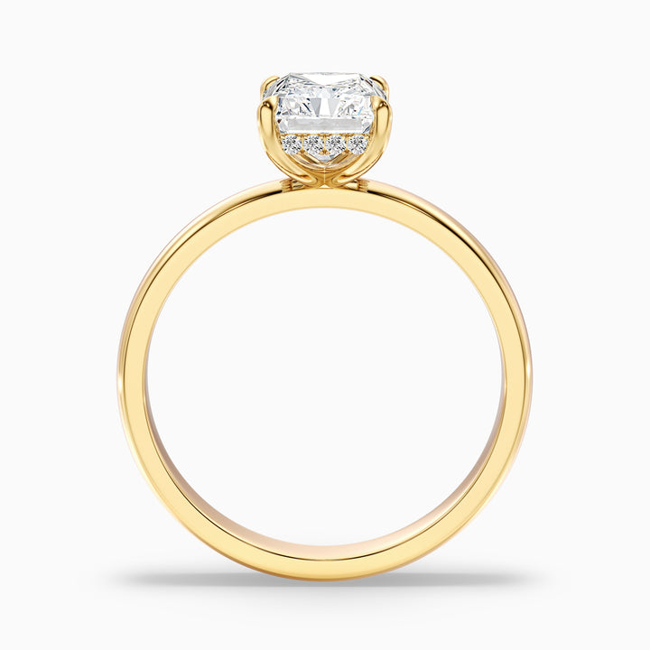 Jolie 4 Carat Radiant Cut Hidden Halo Lab Grown Diamond Ring in 925 Sterling Silver