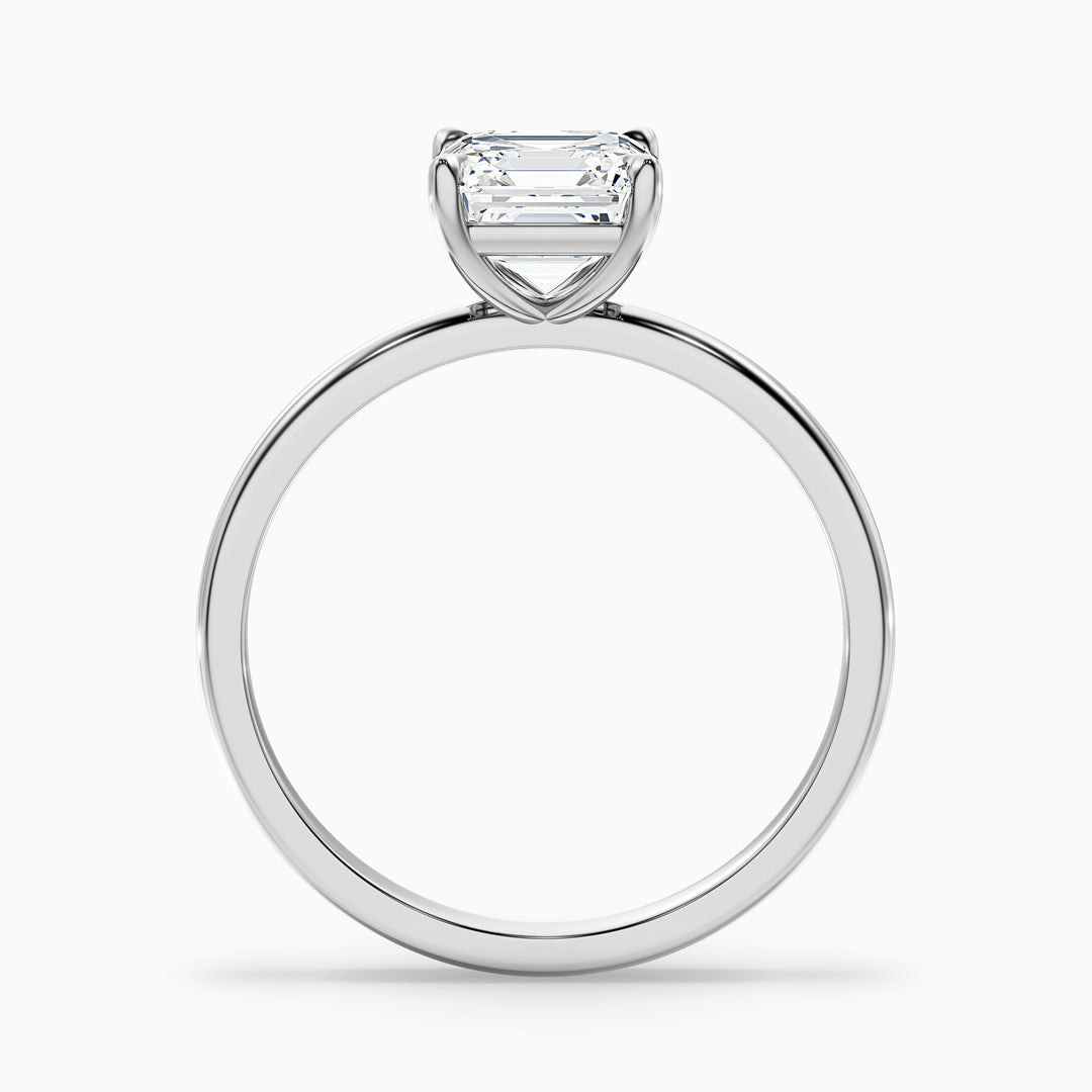 Liana 2.5 Carat Asscher Cut Solitaire Lab Grown Diamond Engagement Ring in 925 Sterling Silver