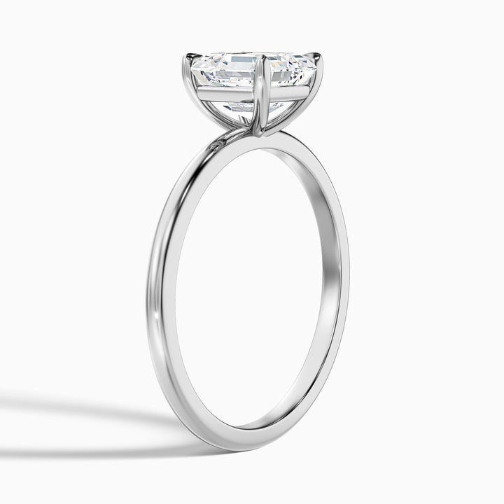 Liana 4 Carat Asscher Cut Solitaire Lab Grown Diamond Engagement Ring in 925 Sterling Silver