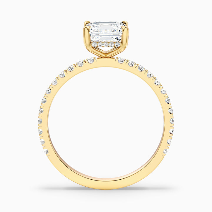 Mylie 2.5 Carat Asscher Cut Side Stone Pave Lab Grown Diamond Engagement Ring in 925 Sterling Silver