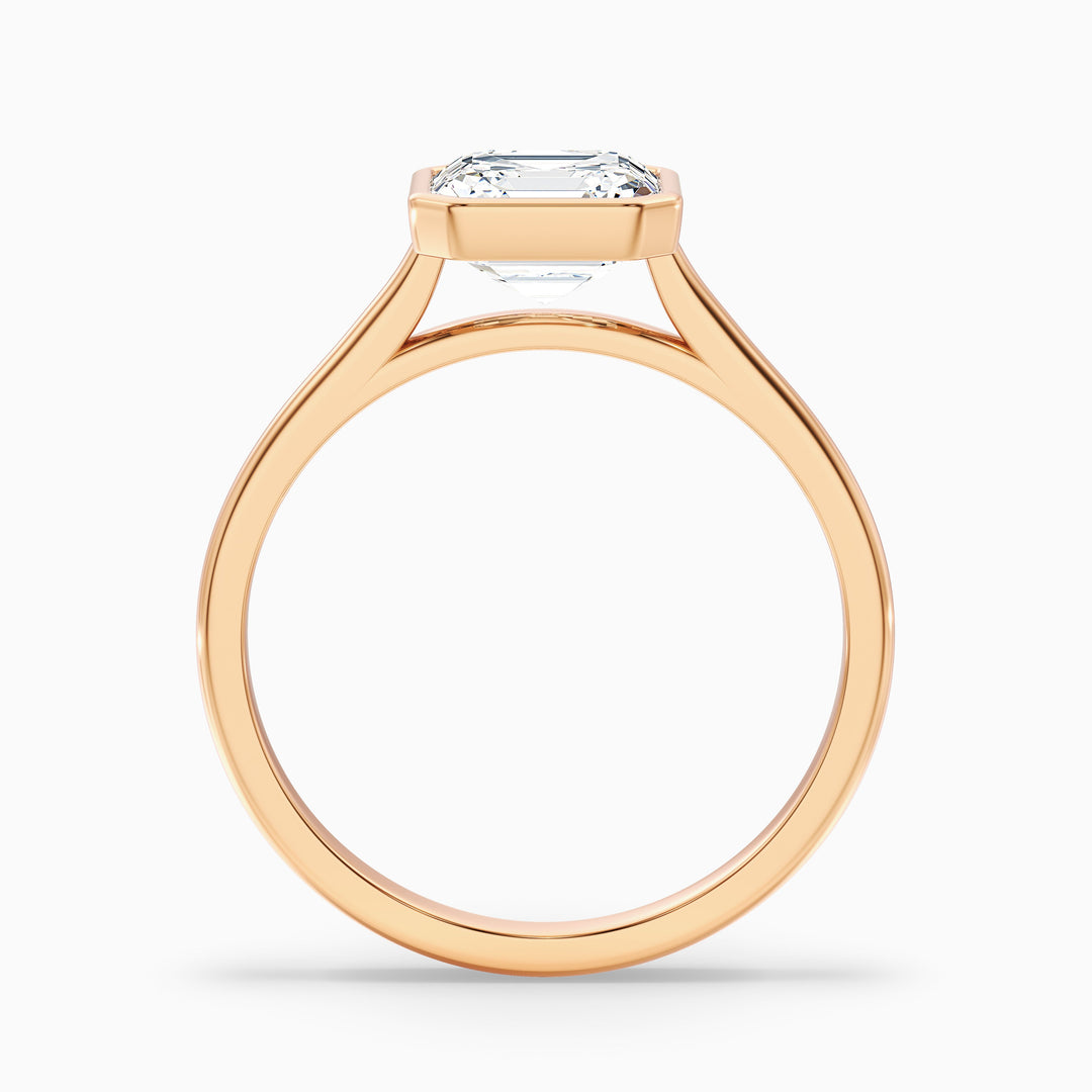 Louisa 4 Carat Asscher Cut Lab Grown Diamond Bezel Set Engagement Ring in 925 Sterling Silver