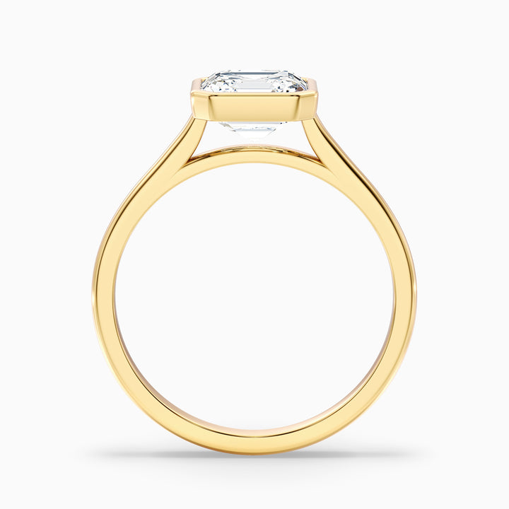 Louisa 1.5 Carat Asscher Cut Lab Grown Diamond Bezel Set Engagement Ring in 925 Sterling Silver