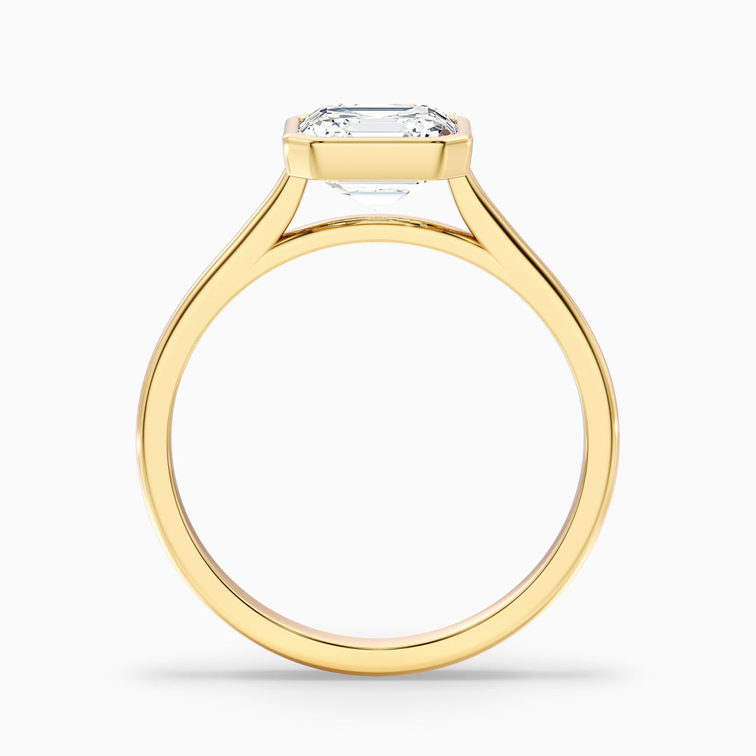Louisa 3.5 Carat Asscher Cut Lab Grown Diamond Bezel Set Engagement Ring in 925 Sterling Silver