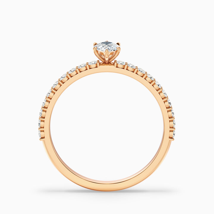 Jamie 3 Carat Marquise Side Stone Pave Lab Grown Diamond Ring in 925 Sterling Silver
