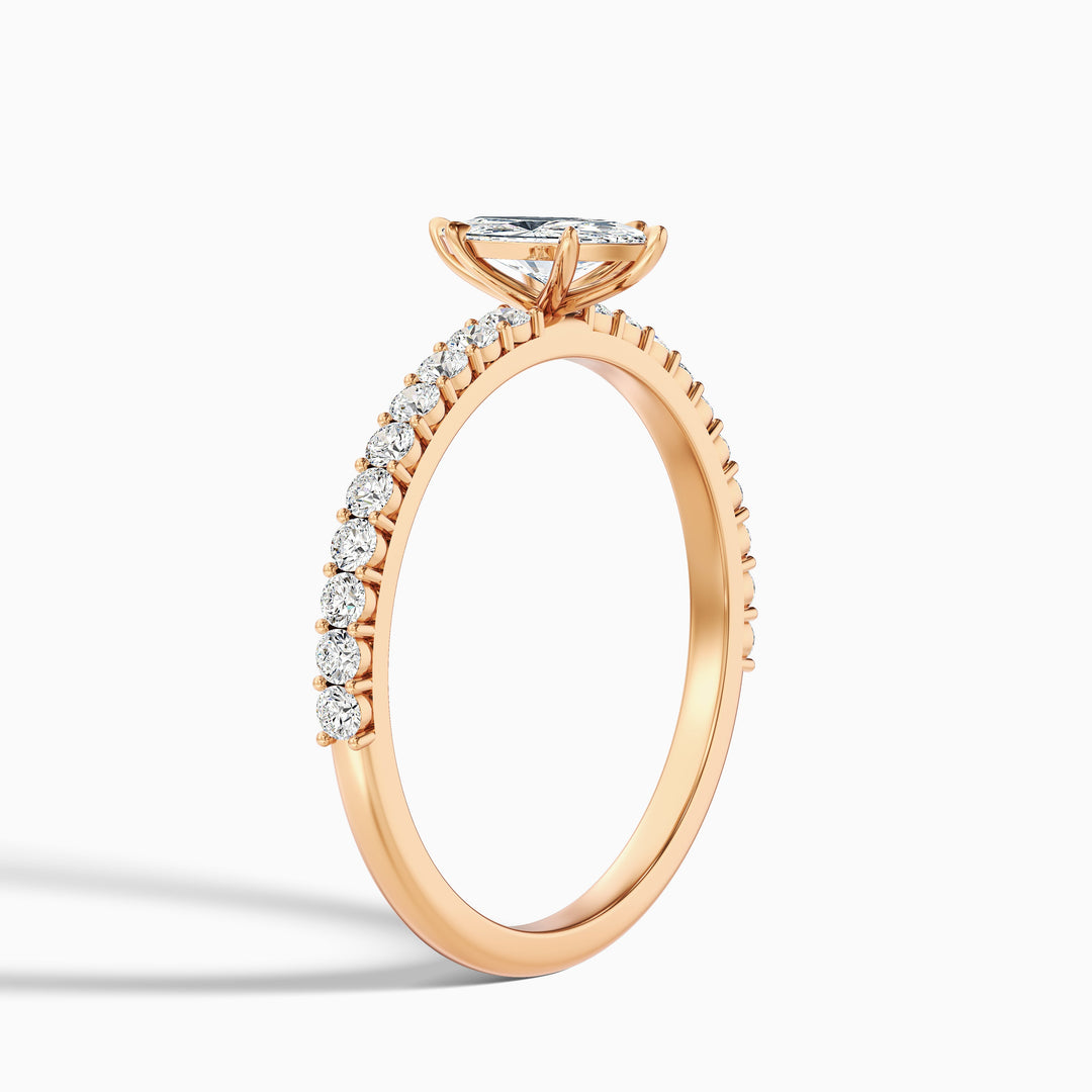 Jamie 4 Carat Marquise Side Stone Pave Lab Grown Diamond Ring in 925 Sterling Silver