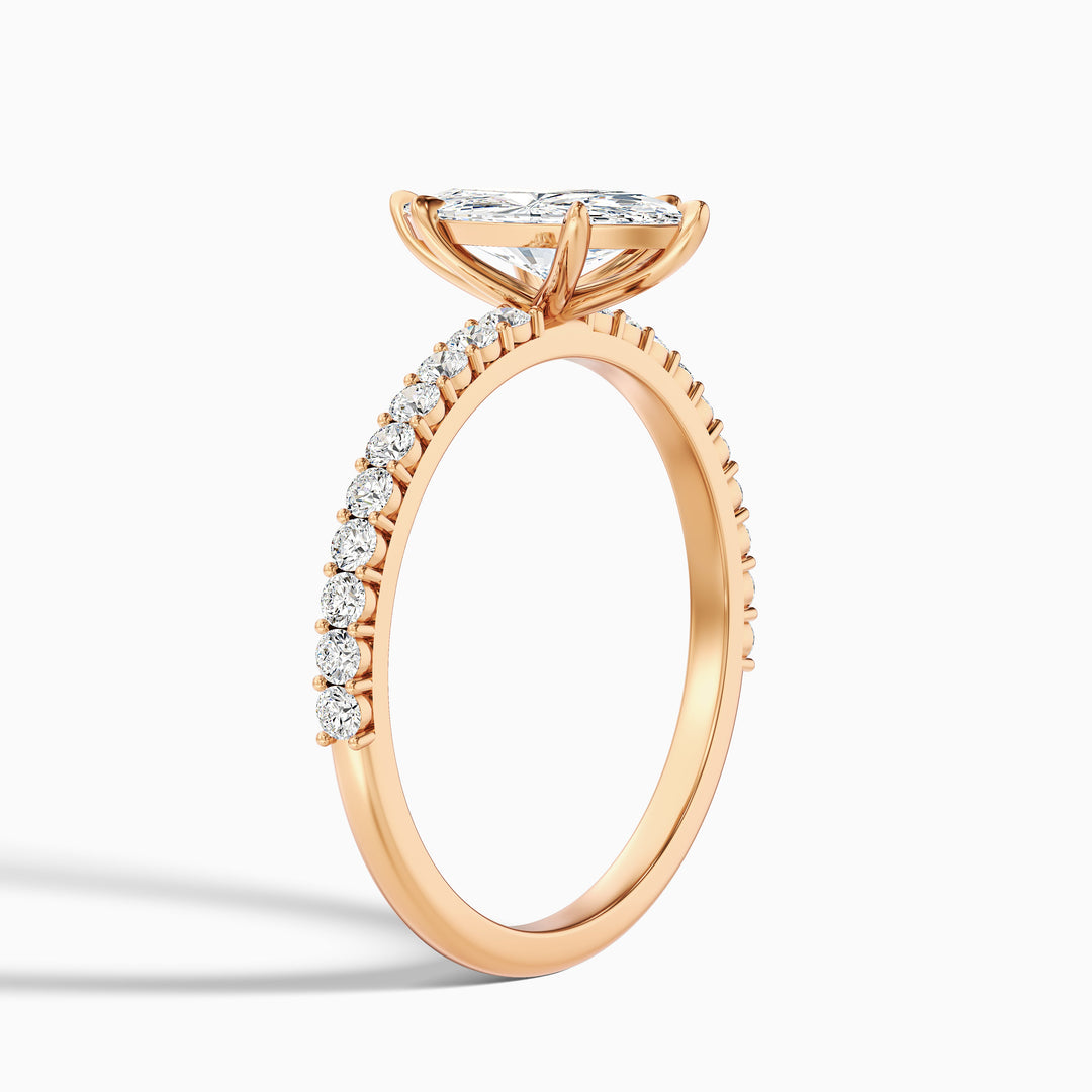 Naomi 1 Carat Marquise Side Stone Moissanite Engagement Ring in 14k Yellow Gold