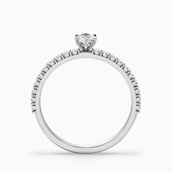 Jamie 4 Carat Marquise Side Stone Pave Lab Grown Diamond Ring in 925 Sterling Silver