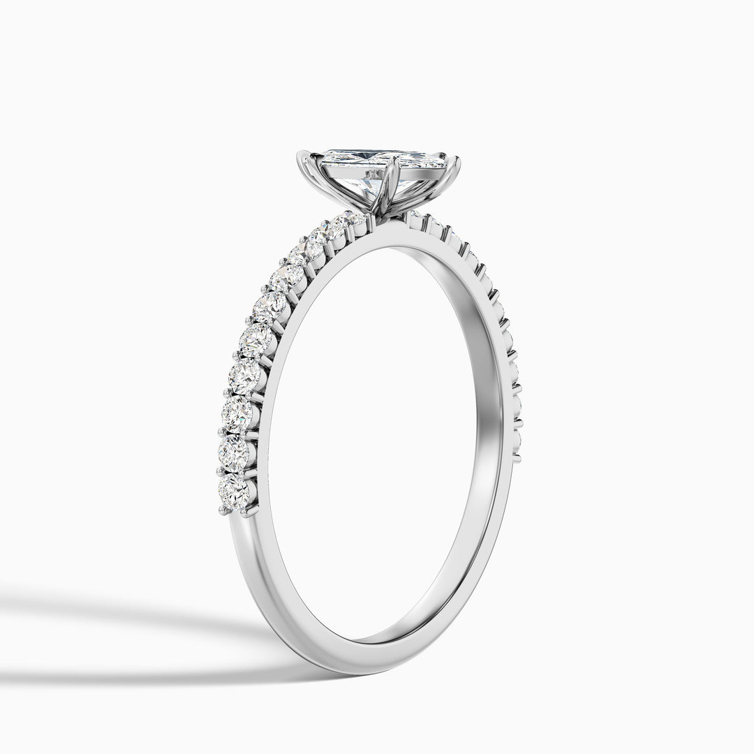 Naomi 2 Carat Marquise Side Stone Moissanite Engagement Ring in 14k Rose Gold