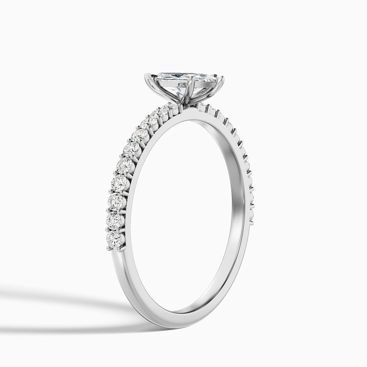 Naomi 2 Carat Marquise Side Stone Moissanite Engagement Ring in 14k Rose Gold